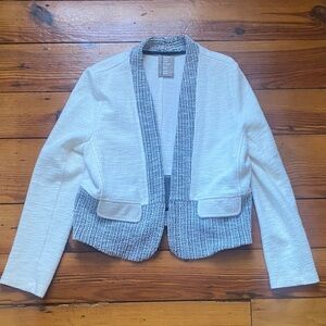 Anthropologie Dolan cream and black open cropped cardigan